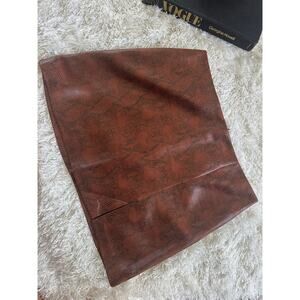 House of Harlow 1960 Vegan snakeskin mini skirt brown size medium fall